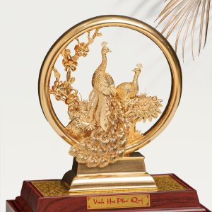 Alternative view of Đôi Chim Công Dát Vàng 24K – Quà Tặng Cao Cấp | Minh Anh Art