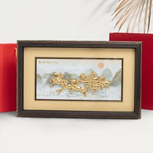 Tranh Bát Mã Dát Vàng 24K – Quà Tặng Phong Thủy | Minh Anh Art